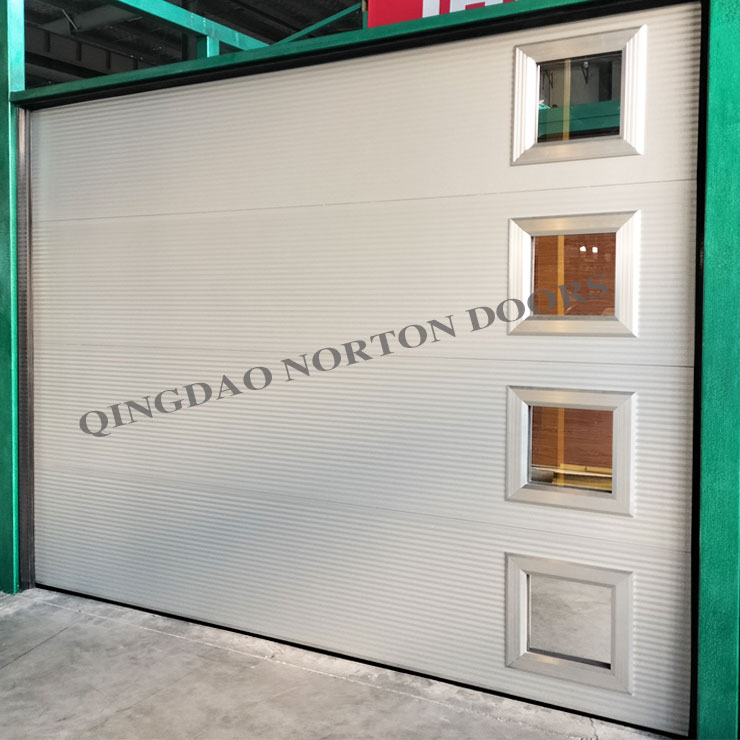 Pintu garasi otomatis dengan aluminium paduan jendela kaca tempered