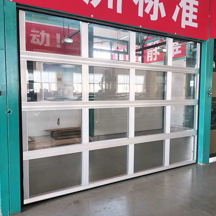 Pintu garasi transparan kaca aluminium modern